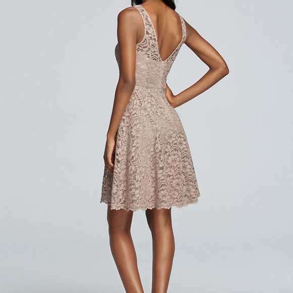 David's Bridal Short Sleeveless Lace Bridesmaid Dress (NWOT) - Picture 2 of 7